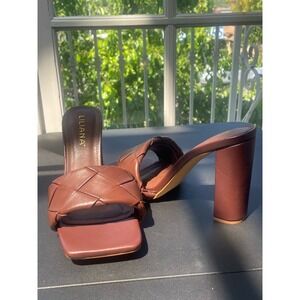 Liliana Braided Square Toe Heel Sandals